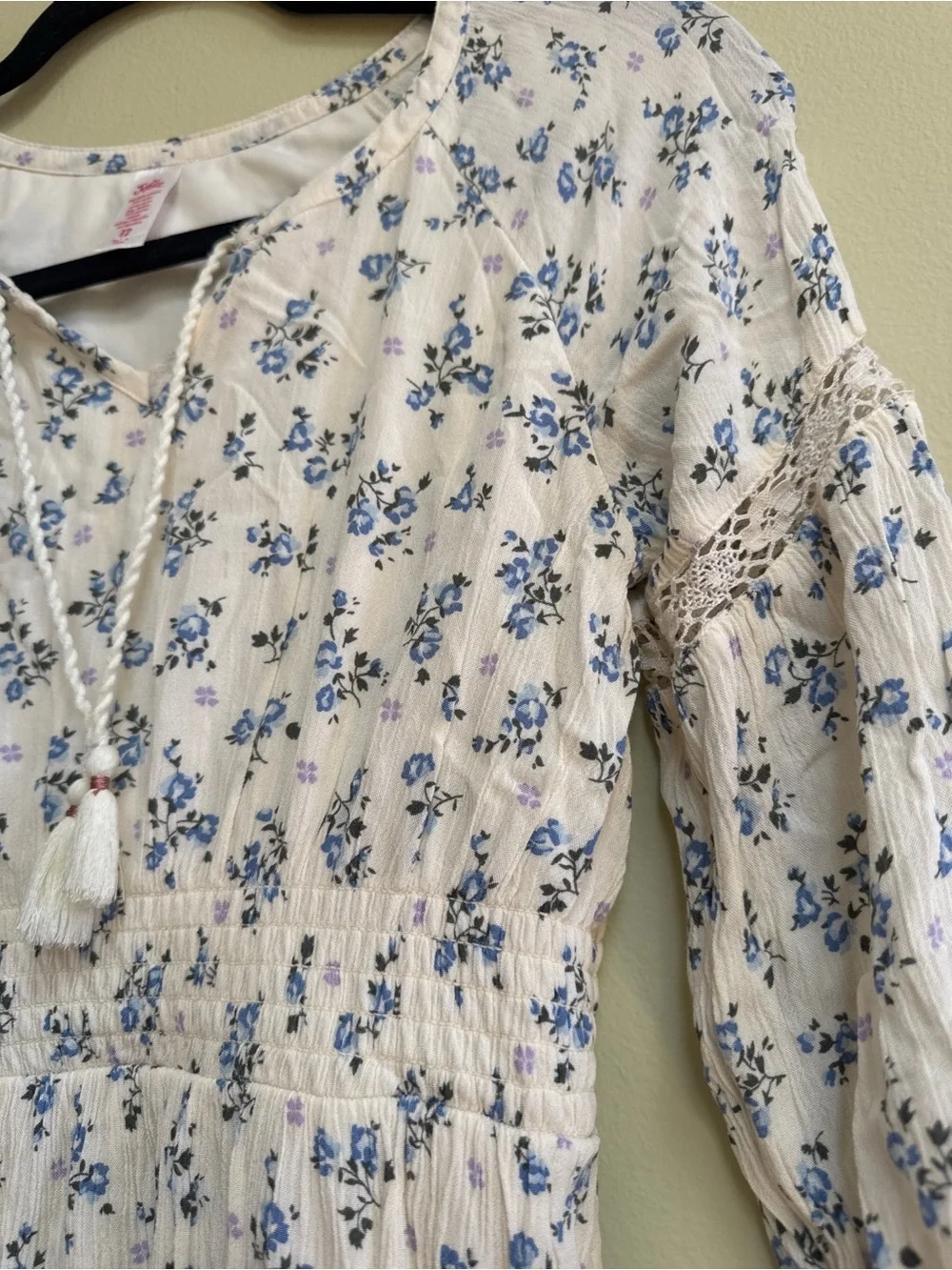 Lightweight Dress with Blue Floral Print